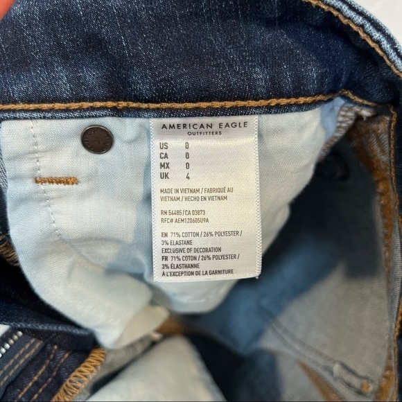 AMERICAN EAGLE High Rise Shortie Rolled raw hem Size 0 - Picture 5 of 6